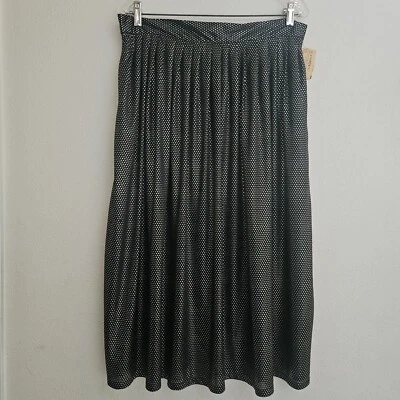 Falda Larga Fundamental Things Negra Metálica Plateada Lunares Talla 18 De Colección Nos Foto 1 de 4