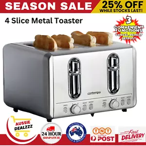 Bread Toaster Pop Up Toasty Slice 4 Slice Toaster Stainless Steel Anti Jam Toast - Picture 1 of 7