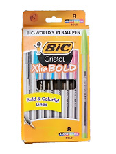 BIC Cristal Ballpoint Pens Xtra BOLD 1.6mm Medium Point Assorted Ink 8 Pack