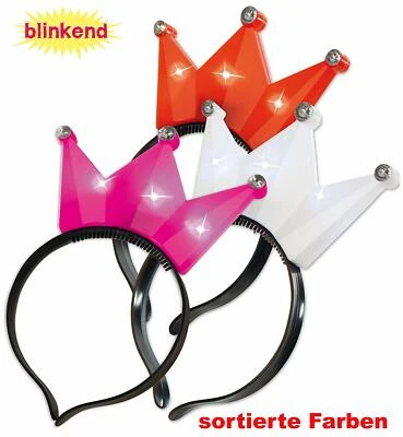 KARNEVALSTEUFEL Haarreif Krone blinkend Prinzessin Königin Blinkkrone Haarreifkrone 125753013F