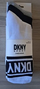 DKNY Sport Men's Ankle Socks 3 Pack - Black/White/Grey - UK 7-11 - Comfortable - Picture 1 of 2