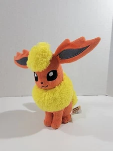 Pokemon Tomy Flareon Eevee Fire Evolution 8" Plush Stuffed Toy - Picture 1 of 8