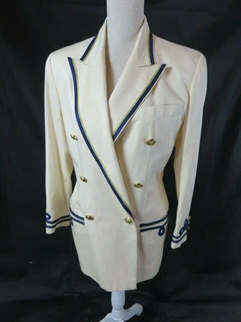 Blazer DKNY Etiqueta Negra Mezcla Seda Tono Dorado Detalle Botón Talla 4 Foto 1 de 4