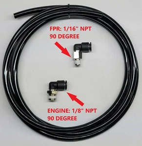 AEROMOTIVE FUEL PRESSURE REGULATOR AIR FITTING PUSH LOCK LINE KIT BOOST VACUUM - Picture 1 of 3