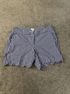 Crown Ivy Womens Shorts 14W Blue Striped Flat Front Curvy Shelby - Picture 1 of 9