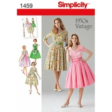 Cartamodello Semplicità 1459 Misses & Miss Petite Tessuto per abiti vintage degli anni '50