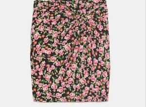 Zara minigonna donna rosa multicolore drappeggiata floreale taglia XS  - Foto 1 di 3