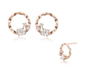 StoneHenge Silver Earrings SC0945 Silver925 Rose Gold Cubic Zirconia - Picture 1 of 5