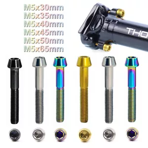 Tornillos de cabeza cónica de titanio Allen perno de enchufe hexagonal M5 x 30/35/40/45/50/65 mm - Imagen 1 de 12