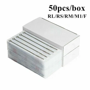 Professional 50pcs/box Disposable Tattoo Needles RL RS RM M1 F - Picture 1 of 39