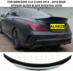 Per Mercedes W117 C117 CLA 45 AMG Nero Lucido Posteriore PSM Ducktail Stivale Spoiler Labbro - Foto 1 di 9