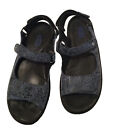 WOLKY JEWEL SIZE 8 Women's Shoes Comfort Sandal Mary Jane Black Leather Wedge