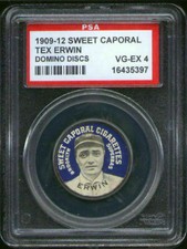 1909 PX7 Sweet Caporal Domino Discs Tex Erwin PSA 4 Brooklyn Superbas