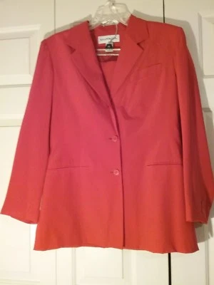 Norton McNaughton 100% Silk Red Lined Knee Length Pencil Skirt Suit Size-8 - Image 1 of 4