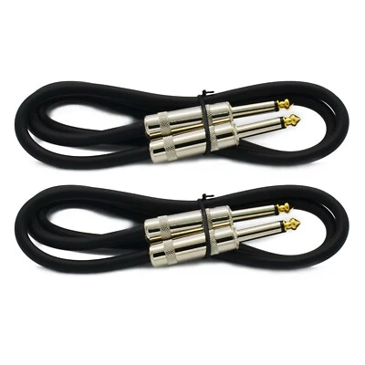 2 PACK 3 ft 1/4 to 1/4 pro audio sound speaker wire SPEAKON DJ cable 15 gauge - Image 1 of 4