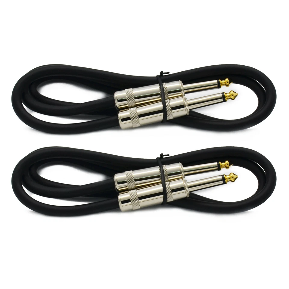2 PACK 3 ft 1/4 to 1/4 pro audio sound speaker wire SPEAKON DJ cable 15 gauge - Image 1 of 4