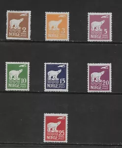 NORWEGEN SCOTT 104 - 110 POSTFRISCH SET - 1925 EISBÄR & FLUGZEUG AUSGABE - Bild 1 von 2