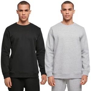 Build your Brand Organic Basic Crew Men's Pullover Bio Cotton Fleece Cotton - Picture 1 of 27