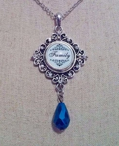 Neu 18 mm Silber Funkelnde Diamant Form Schnapp Halskette Blau Tropfen + 3 Druckknöpfe - Bild 1 von 8