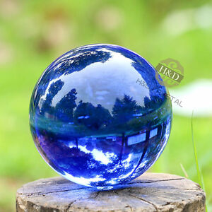 Blue Magic Crystals Asian Rare k9 Crystal Ball 80mm Sphere Ball Home Art Decor