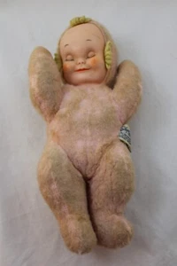 Vintage Knickerbocker Sleepy Head Rubber Face Doll Music Box 1950's USA Toy - Picture 1 of 12