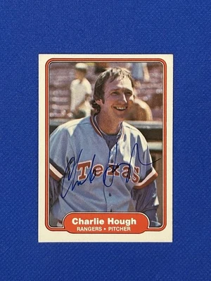 1982 Fleer SIGNED Charlie Hough RANGERS #319 autograph auto - Image 1 of 3
