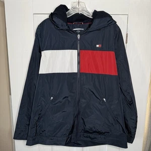 Giacca a vento foderata sportiva Tommy Hilfiger taglia grande autunno primavera patriottica - Foto 1 di 7