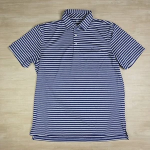Southern Tide Brr Polo Uomo Grande Blu Bianco Righe Golf Performance - Foto 1 di 6