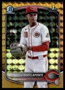 2025 Bowman Chrome 1st Gold Geometric Liberts Aponte 24/50 #BCP-174 - Picture 1 of 2