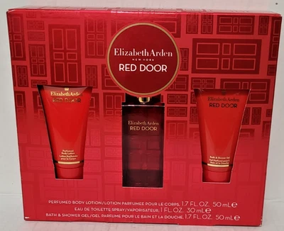 ELIZABETH ARDEN New York Red Door Women's Gift Set Lotion EDT Spray Shower Gel - Image 1 of 4