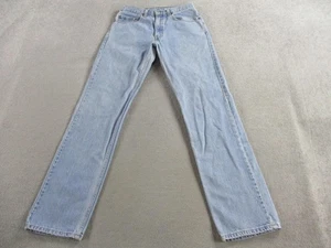 Levis 505 Jeans Mens 32x34 Blue Regular Fit Straight Leg Denim Pants Classic - Picture 1 of 15