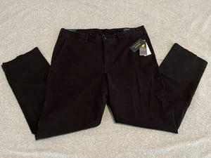 Polo Ralph Lauren Black Oxford Chino Pants Stretch Straight Fit Mens 38x32 NWT - Picture 1 of 7