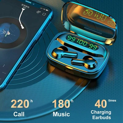 Wireless earbuds TWS 5.0 waterproof headset noise canceling 2021 for bluetooth - Image 1 of 4