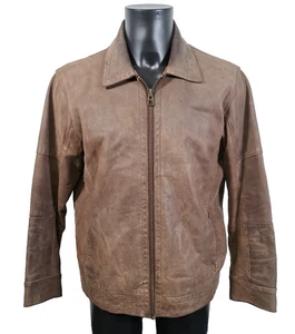 PROTOTYPE braune Leder-Bikerjacke mit durchgehendem Reißverschluss hergestellt in Argentina Herren Medium - Bild 1 von 21