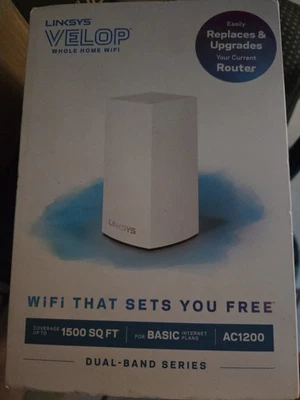 Linksys Velop Intelligent Mesh Wi-Fi System, 1-Pack White AC1200 In box, Used ~ - Image 1 of 4
