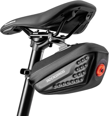 ROCKBROS Bike Saddle Bag EVA Hard Shell with Tail Lights 0.45L Bicycle Seat bag - Image 1 of 4