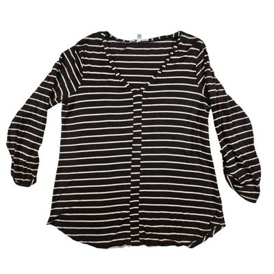 Camiseta túnica tejida manga 3/4 Spense talla PL Petite negra tostada viscosa suave Foto 1 de 4