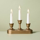 8.66" Christmas Window Flameless Candelabra Brass - Hearth & Hand with Magnolia