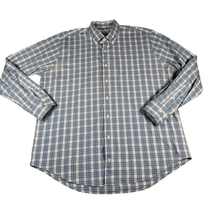 Peter Millar Shirt Mens XL Blue White Plaid Button Down Stretch Long Sleeve - Picture 1 of 9