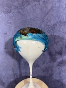 Vintage Feather Hat-Fascinator-Turban-Midcentury-Cap-Women’s-Femme-50s-coquette - Picture 1 of 6