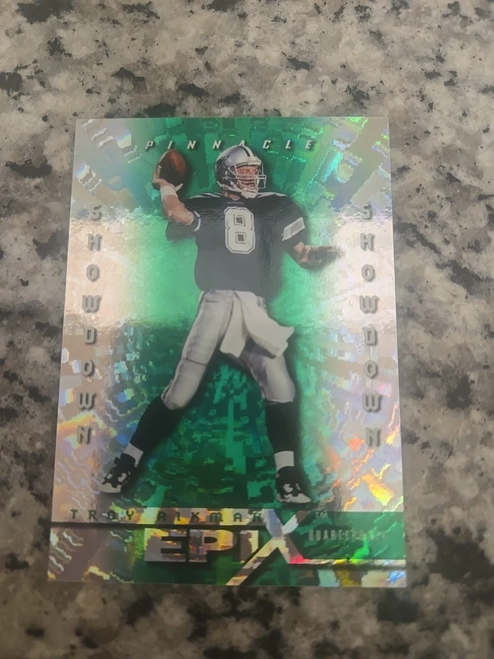 Troy Aikman 1998 Pinnacle Epix Green Showdown #336/350 Cowboys MINT SUPER RARE. - Image 1 of 2