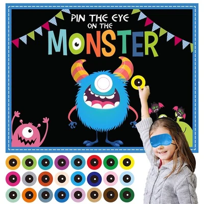 Happy Storm Juegos de Fiesta de Halloween para Niños Pin The Eye on The Monster Hallowe... Foto 1 de 4