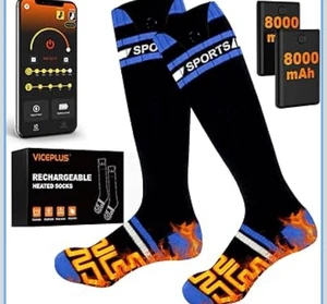 VICEPLUS Heated Socks Men Women Battery App Control Washable Ski Hunt - Picture 1 of 5