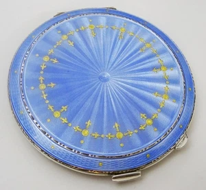Sterling Silber & Guilloche Emaille kompakt von Henry Clifford Davis - Bild 1 von 8