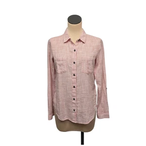 Kuhl Shirt Womens Small Pink White Button Up Long Sleeve Casual Lightweight Top - Picture 1 of 10