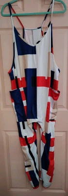 Красный и синий комбинезон с ремешком из 100% полиэстера для спагетти других производителей XXL - Изображение 1 из 4