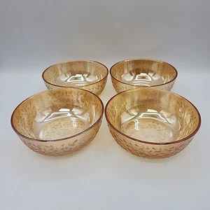 Vintage Jeannette Floragold Louisa Müsli/individuelle Salatschüssel 5 1/4" Rarität 4er Set - Bild 1 von 11