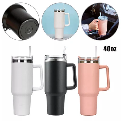 40 oz Tumbler Cup with Straw Lid Insulated Stainless Steel Water Bottle Tumbler