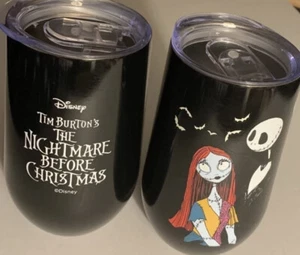 Nightmare Before Christmas Jack Sally 16 Unzen Halloween Edelstahl Becher 2er Set - Bild 1 von 5