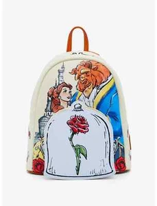 Loungefly Disney Beauty And The Beast Couple Rose Mini Backpack - Picture 1 of 4